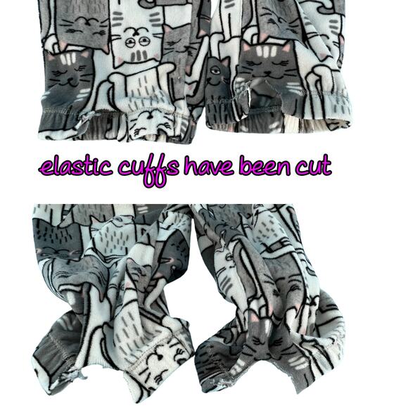 Secret Treasures Cat Naps Pajama Jogger Lounge Set White Pink Gray Black Small - Picture 10 of 14